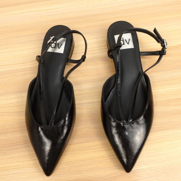 DV by Dolce Vita Shoes - Slingback Flats Womens 6 Black 90s Indie Office Prep Pointed Toe DV Dolce Vita